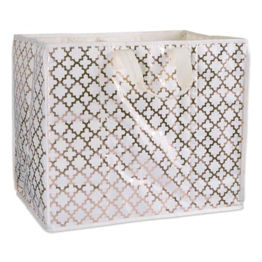 DII; Bronze Polyester Lattice Rectangle All Purpose Storage Tote; Category:Baskets; Image:1